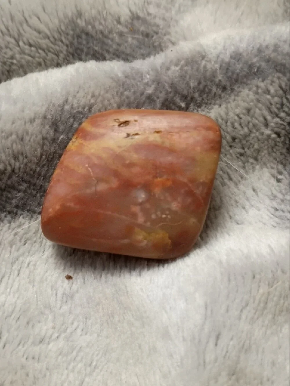 Polished Multicolor Stone Bead for Men - Pink and Gold Accent